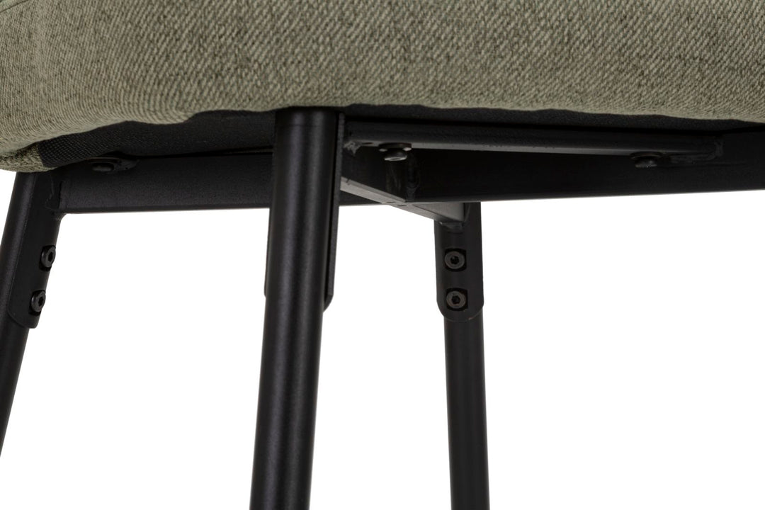 Glam barstole i træ, metal og stof, sæt med 2 styks – 52x59x108 cm