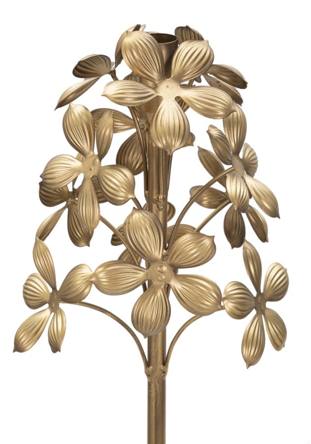 Glam lysestage i guldfarve, jern – 17x118 cm