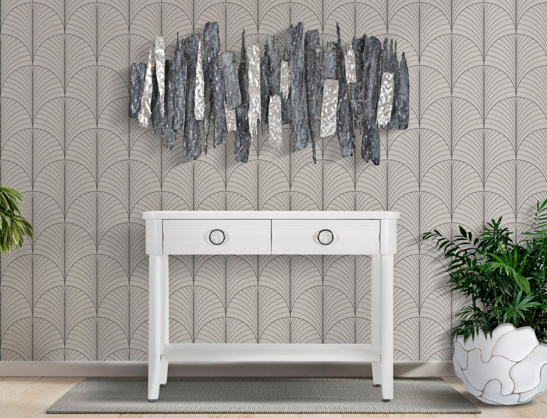 Glam konsolbord i hvid, træ, mdf og metal – 110x40x82 cm