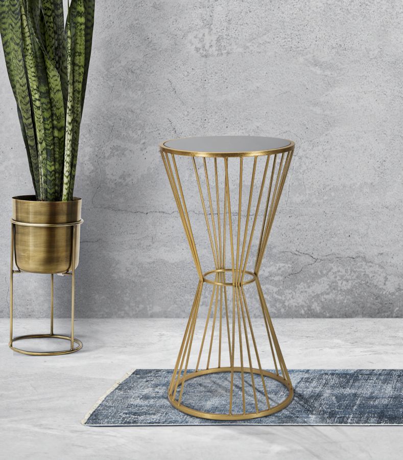 Glam bord i guldfarve, metal, MDF – 40x80 cm