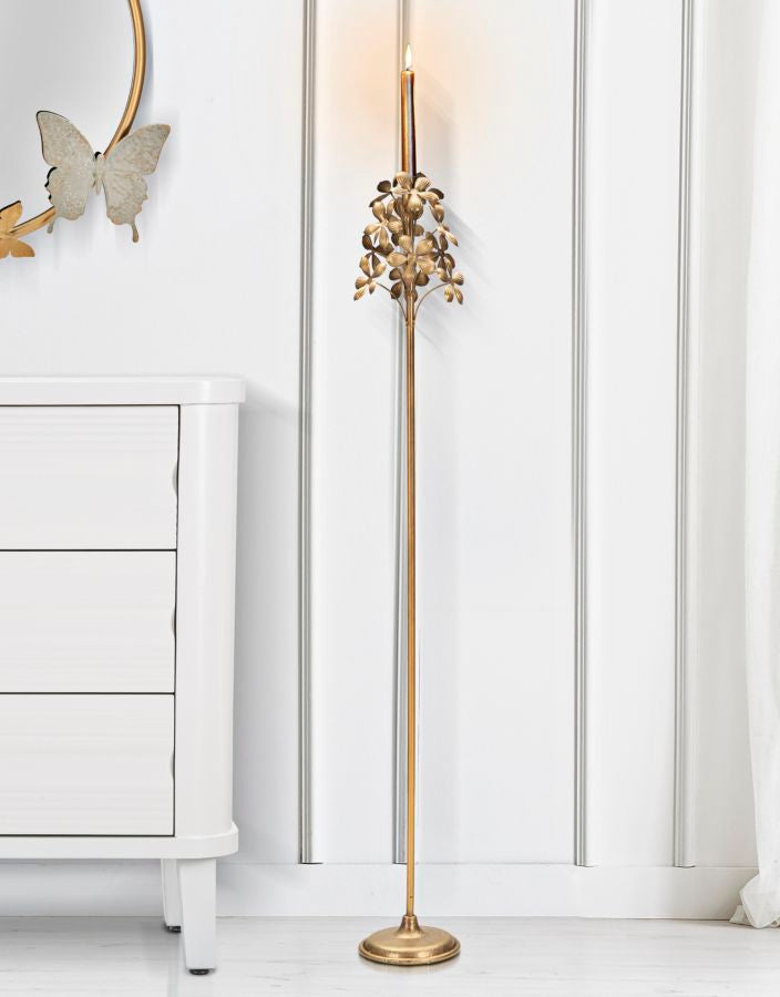 Glam lysestage i guldfarve, jern – 17x118 cm