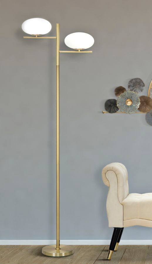 Glam lampe i guldfarve, jern og glas – 51x24x180 cm