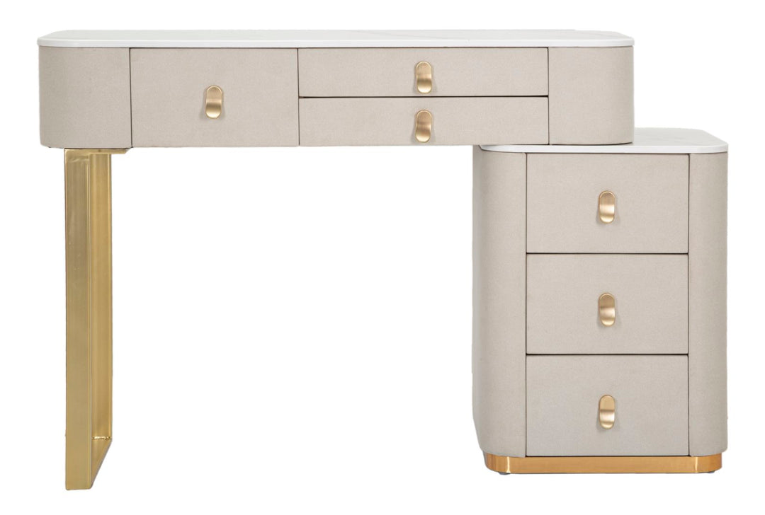 Glam sminkebord i fyrretræ, mdf og metal – 120x40x75 cm