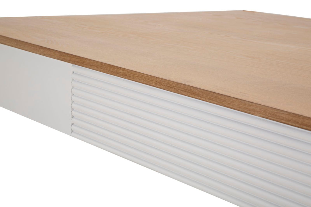 Boho chic bord, hvid, træ, mdf og metal – 180x90x80 cm