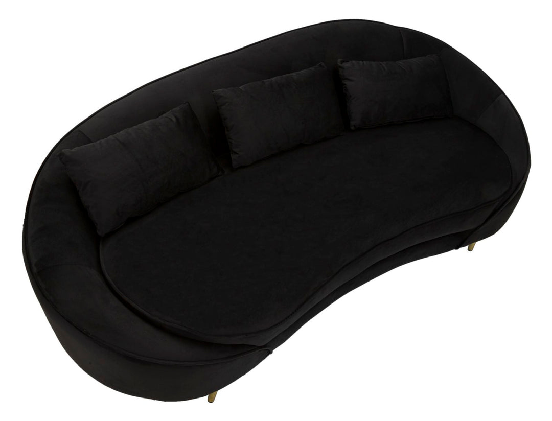Glam sofa i træ, polyester og metal – 185x84x68 cm