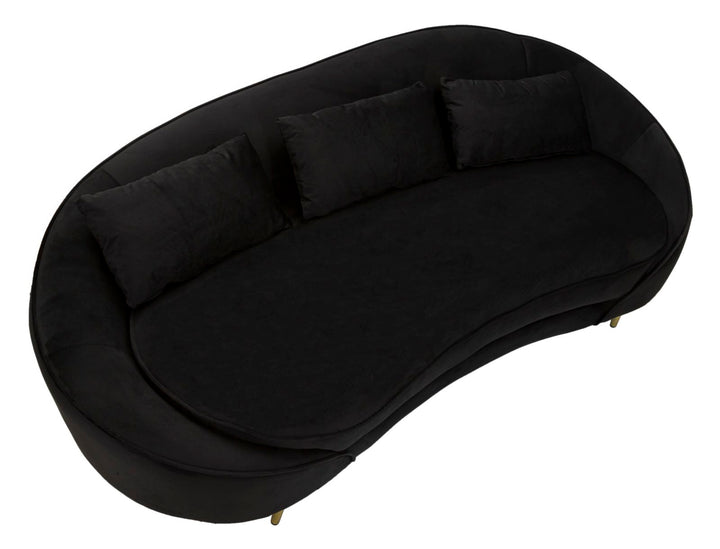 Glam sofa i træ, polyester og metal – 185x84x68 cm