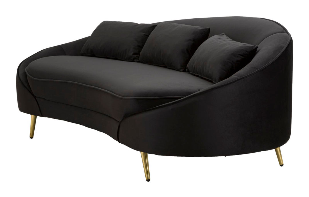 Glam sofa i træ, polyester og metal – 185x84x68 cm