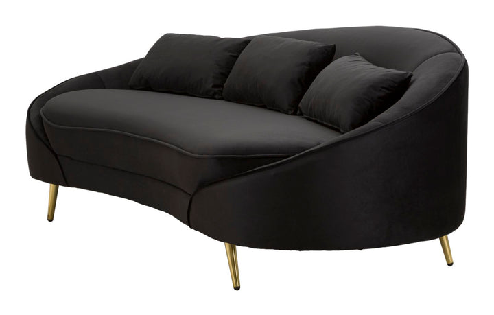 Glam sofa i træ, polyester og metal – 185x84x68 cm