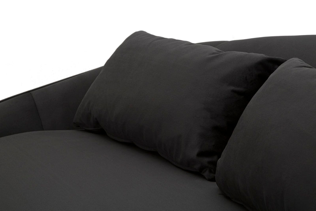 Glam sofa i træ, polyester og metal – 185x84x68 cm