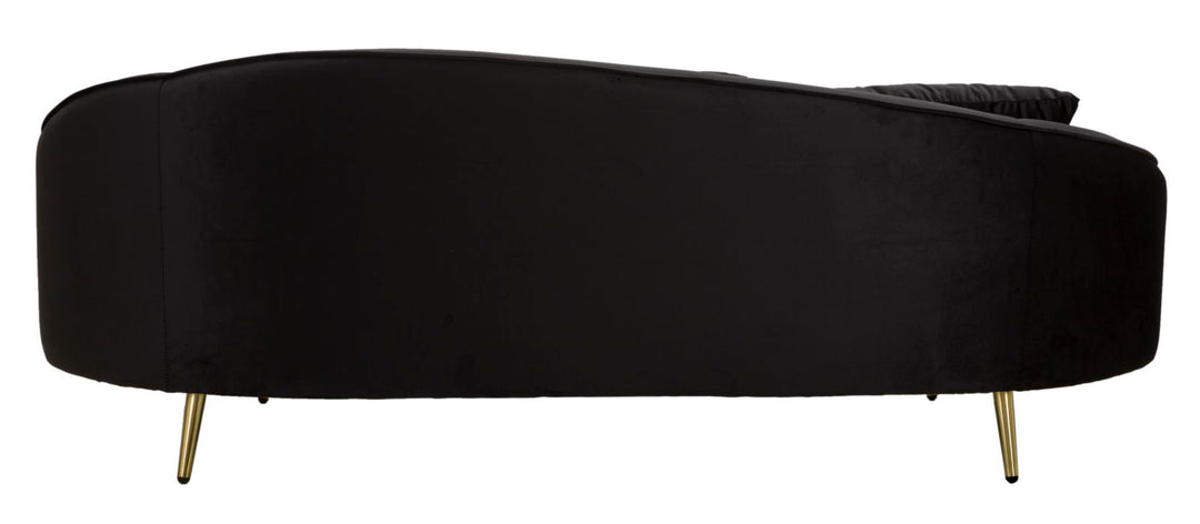 Glam sofa i træ, polyester og metal – 185x84x68 cm