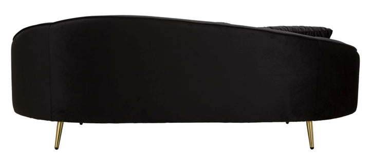 Glam sofa i træ, polyester og metal – 185x84x68 cm