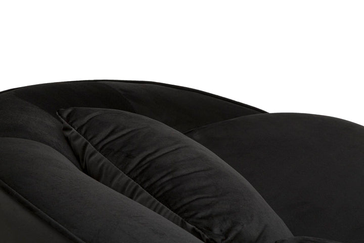 Glam sofa i træ, polyester og metal – 185x84x68 cm