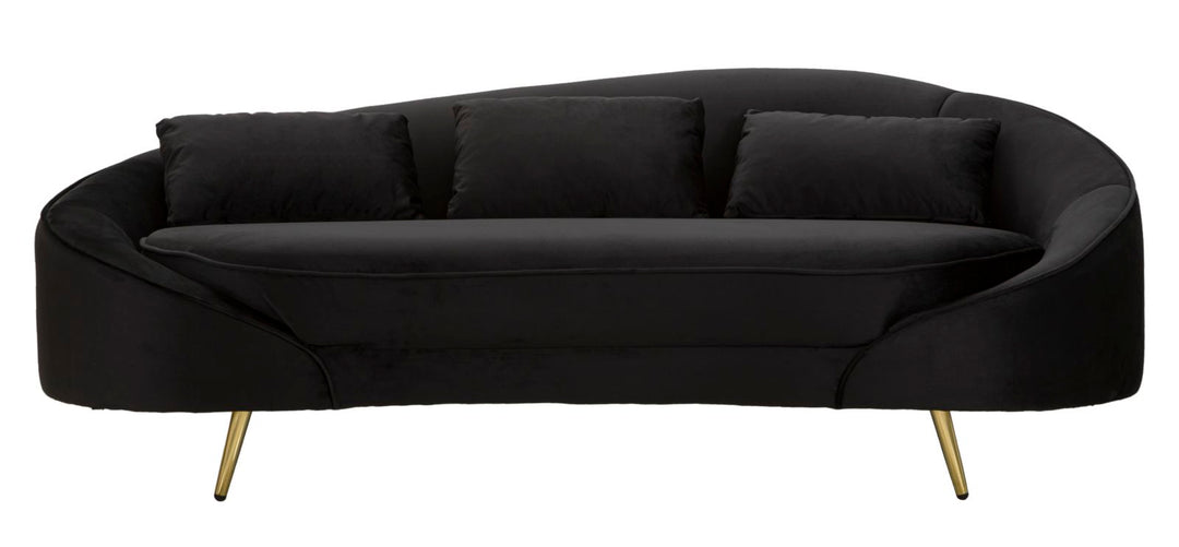 Glam sofa i træ, polyester og metal – 185x84x68 cm