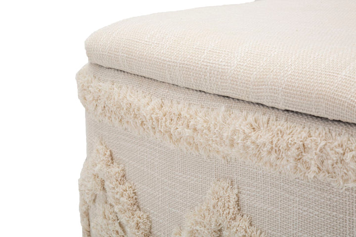 Boho chic taburet i mdf, polyester, bomuld – 40x40x40 cm