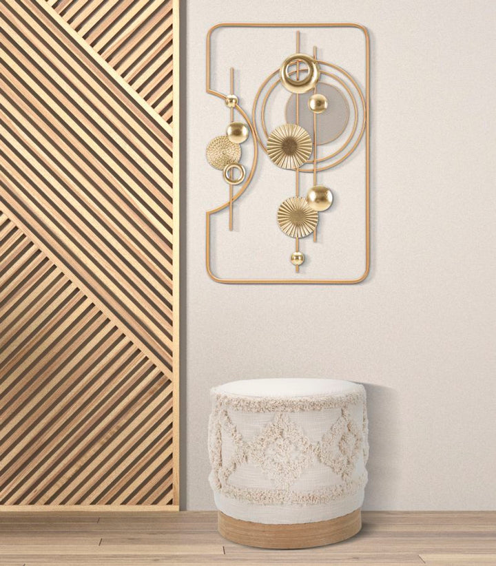 Boho chic taburet i fyrretræ, mdf – 40x40 cm