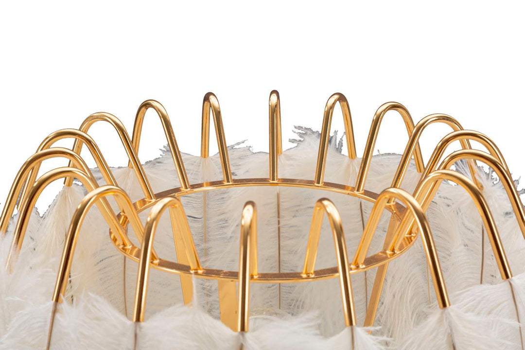 Glam bordlampe i guldfarve, jern og plast – 40x60 cm