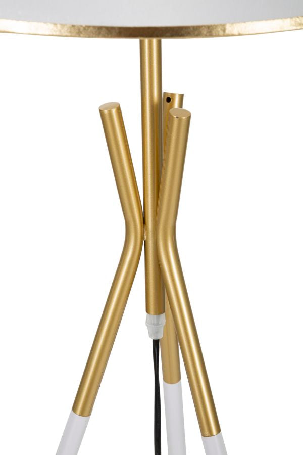 Glam bordlampe i guldfarve, metal og stof – 61x154 cm