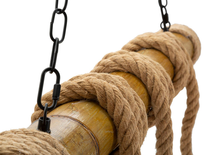 Boho chic lampe i bambus og reb – 80x15x120 cm