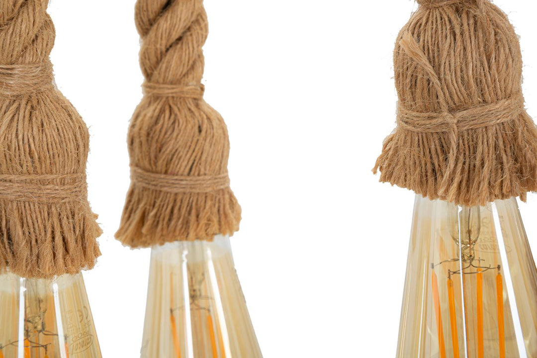 Boho chic lampe i bambus og reb – 80x15x120 cm