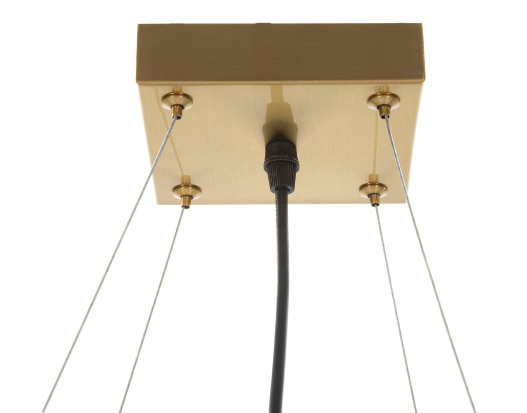 Glam lampe i jern og glas, guldfarvet – 45x45x20 cm