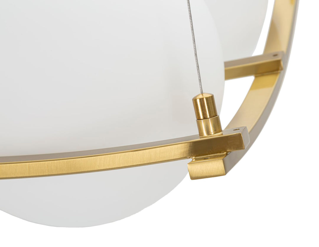 Glam lampe i jern og glas, guldfarvet – 45x45x20 cm