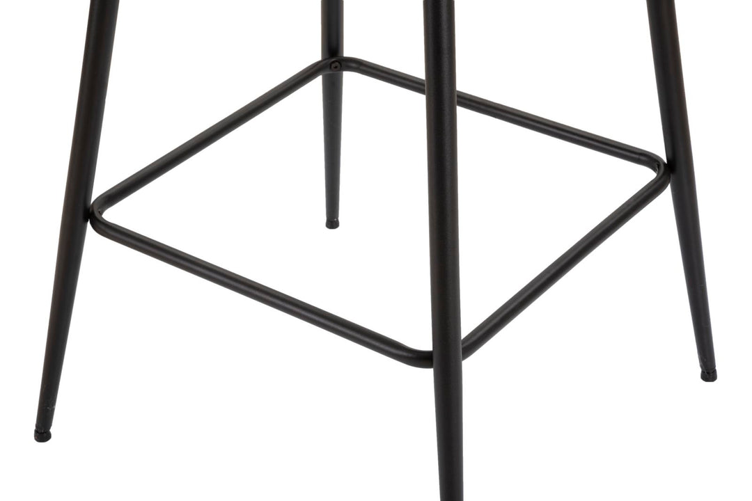 Glam barstol i træ, metal og stof – 55x55x109 cm