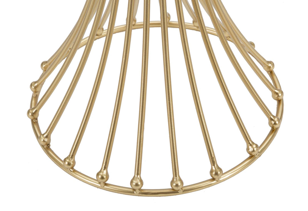 Glam bord i guldfarve, metal og glas – 40x82 cm