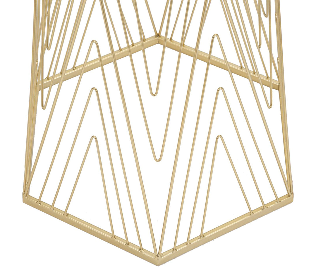 Glam sidebord i guldfarve, jern og spejl – 40x35x80 cm