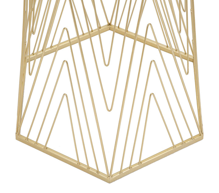 Glam sidebord i guldfarve, jern og spejl – 40x35x80 cm