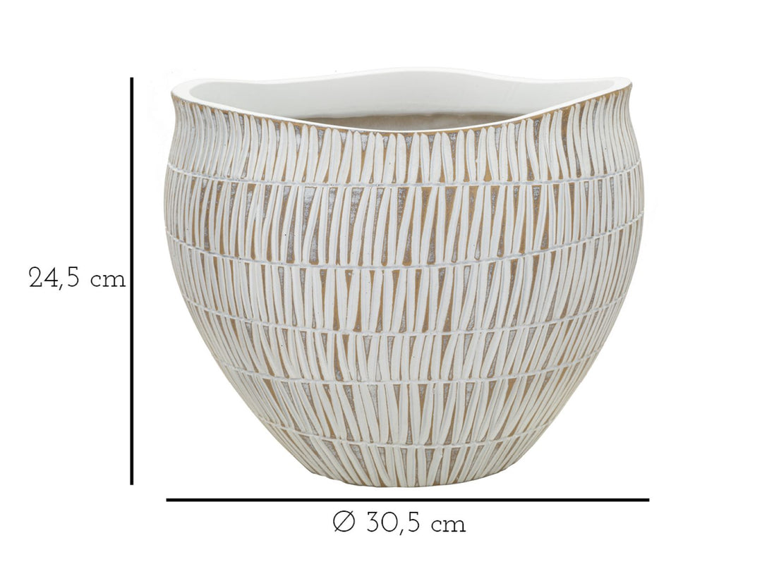 Moderne urtepotteskjuler i polyresin – 30x5x24 cm