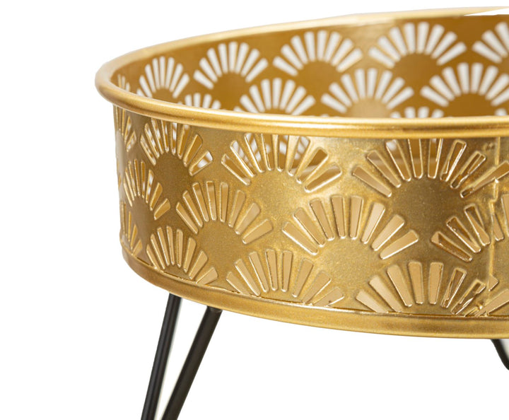 Glam vaser i guldfarve, metal  – 20x5x13 og 18x13 cm