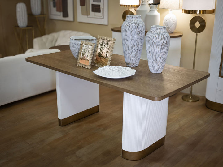 Bord i mdf, træ og jern – 180x90x76 cm