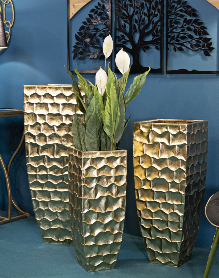 Glam vaser i jern, guldfarvet
