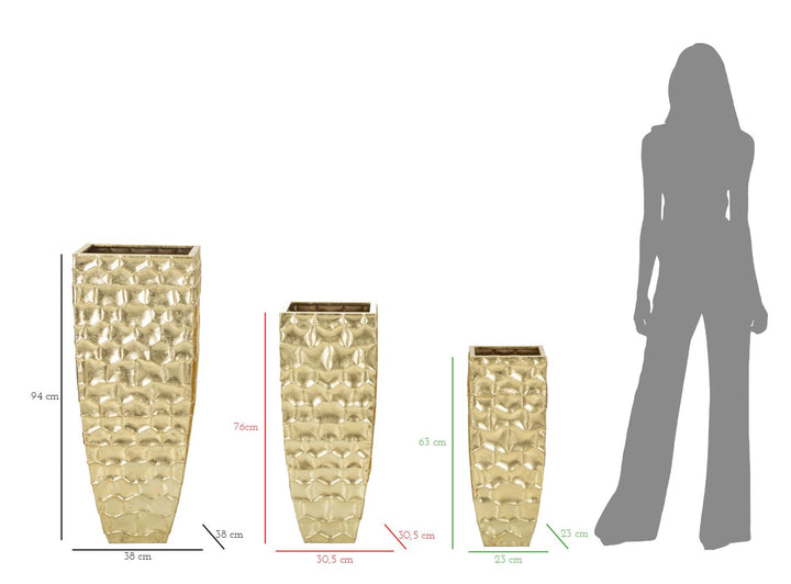 Glam vaser i jern, guldfarvet