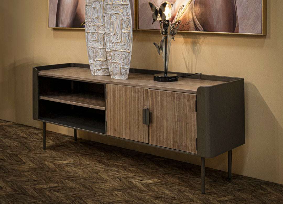 Tv-møbel i træ og jern – 150x42x58 cm