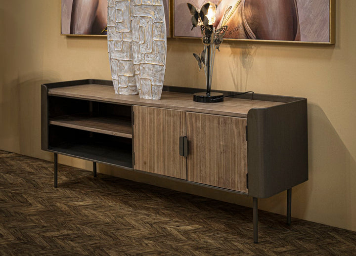 Tv-møbel i træ og jern – 150x42x58 cm