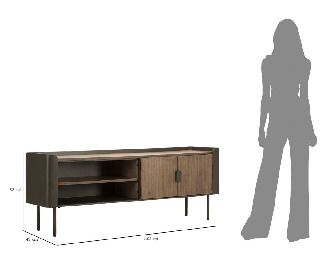 Tv-møbel i træ og jern – 150x42x58 cm