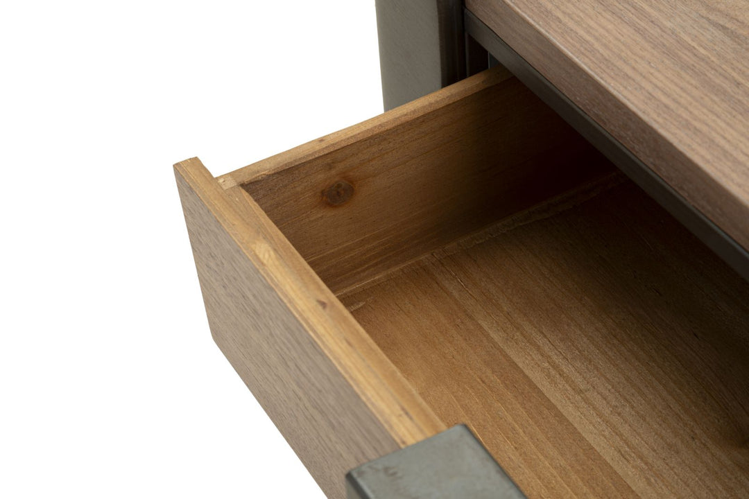 Bord i træ og jern – 60x60x41 cm