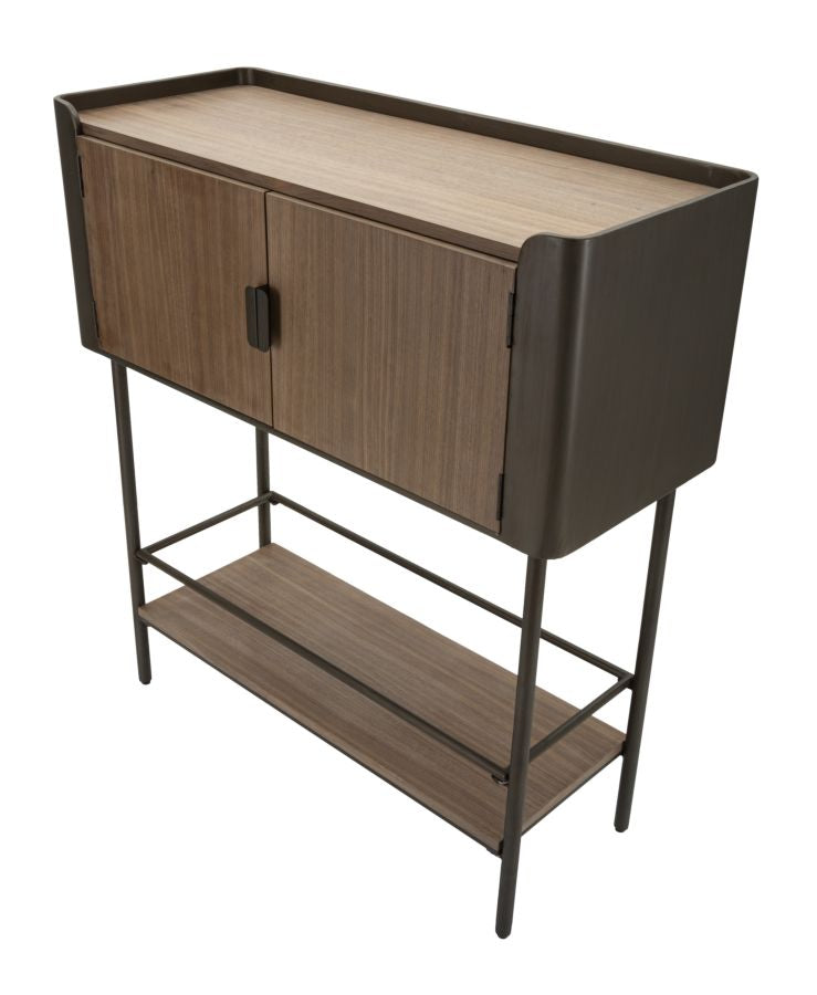 Kommode i træ og jern – 100x42x110 cm