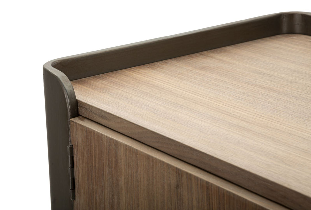 Kommode i træ og jern – 100x42x110 cm