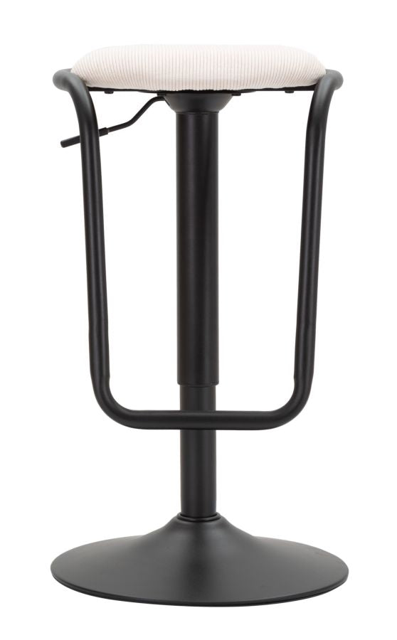 Barstol i sort, jern, træ og polyester – 41x61 cm