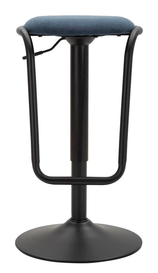 Barstol i sort, jern, træ og polyester – 41x61 cm