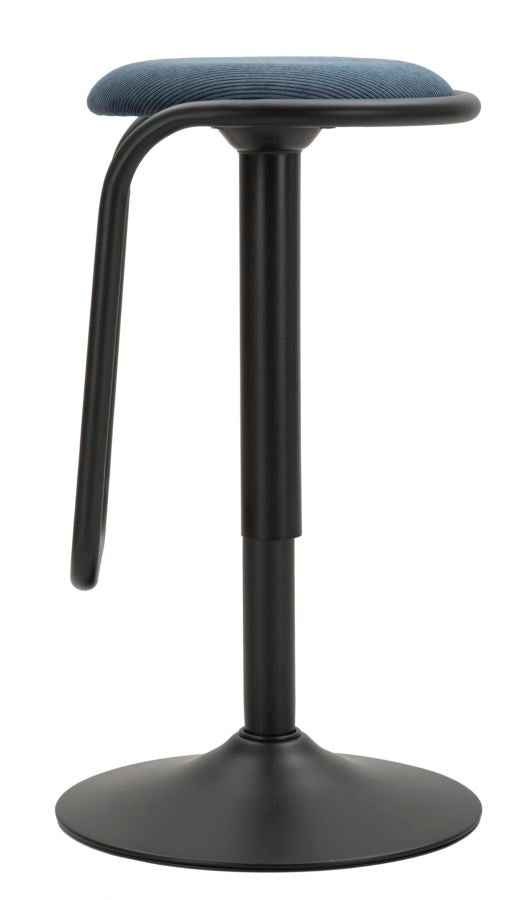 Barstol i sort, jern, træ og polyester – 41x61 cm