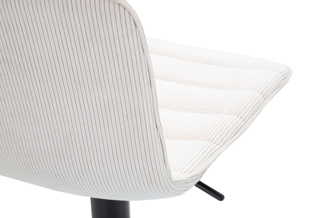 Barstol i hvid, jern, træ og polyester  – 43x49x5 85x5 82x5 cm