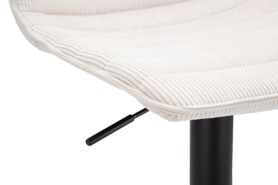 Barstol i hvid, jern, træ og polyester  – 43x49x5 85x5 82x5 cm