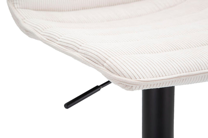 Barstol i hvid, jern, træ og polyester  – 43x49x5 85x5 82x5 cm