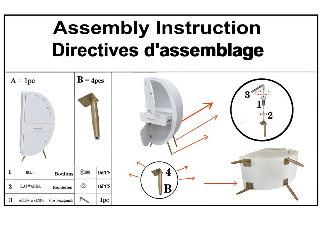 Skab i mdf og jern – 60x32x133 cm