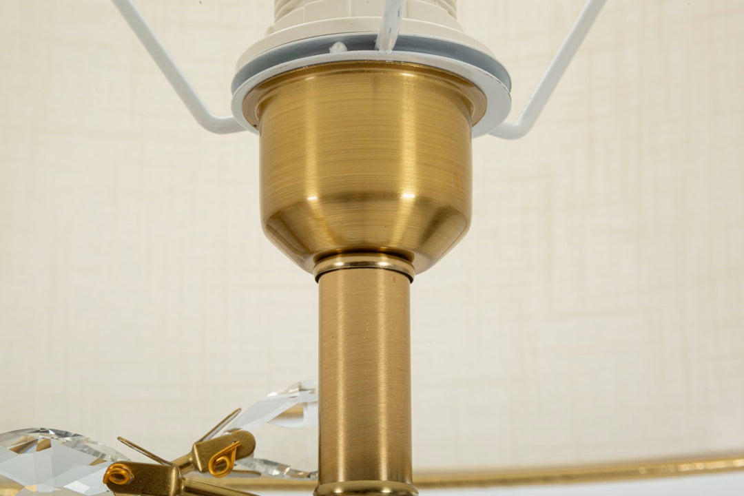 Glam lampe i jern, glas og stof – 38x170 cm