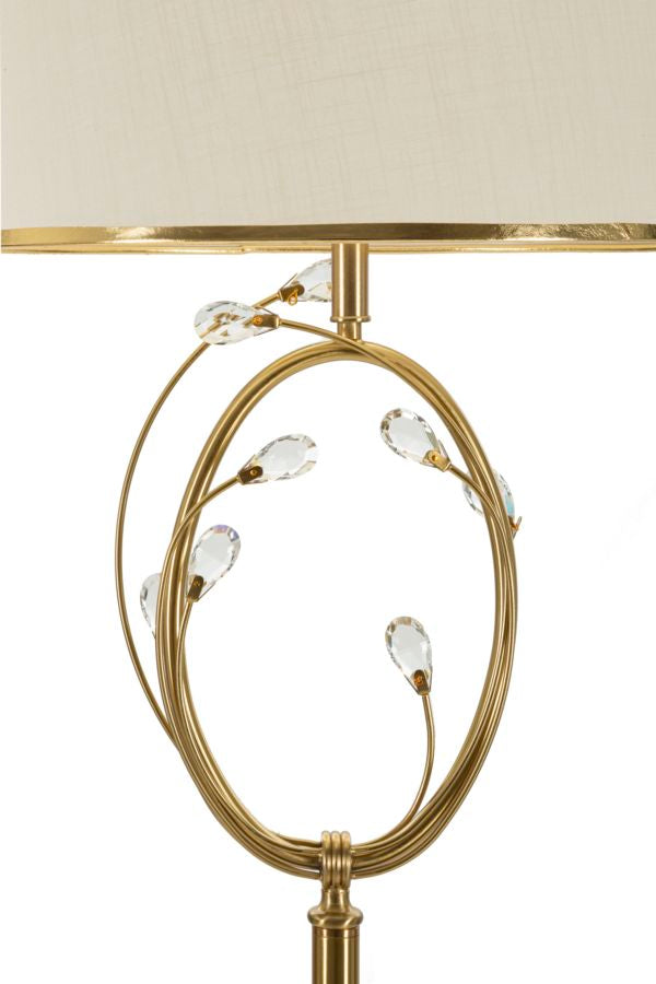 Glam lampe i jern, glas og stof – 38x170 cm