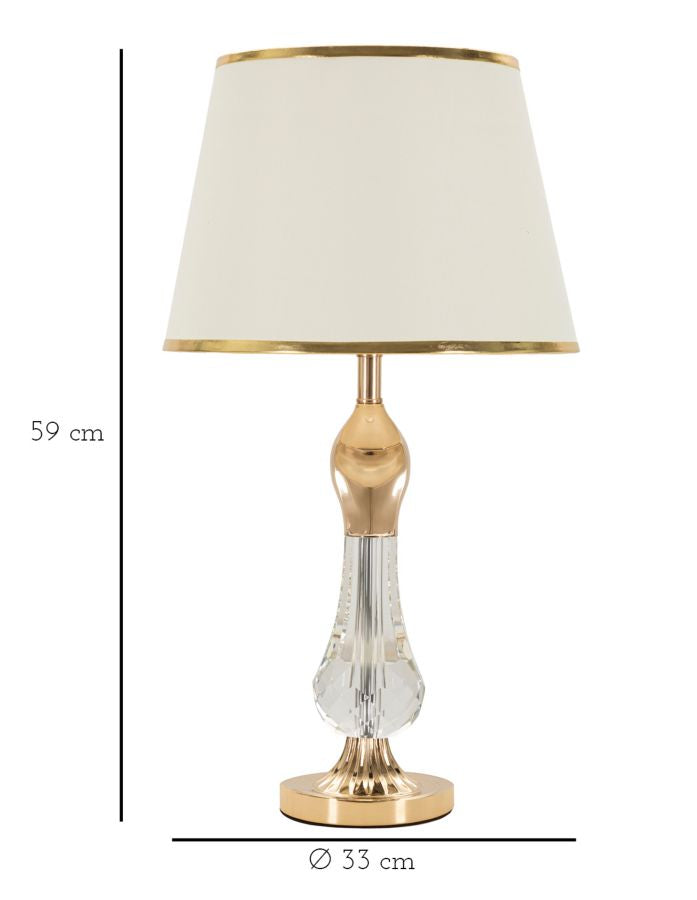 Glam bord i jern, glas og stof – 33x59 cm